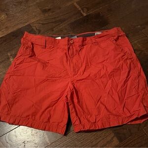 Columbia Men's Bright Reddish/Orange Flat Front Shorts